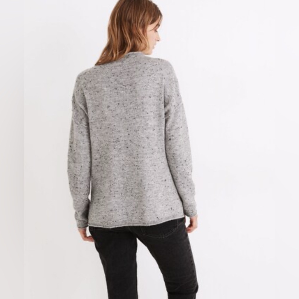 MADEWELL Donegal Whitworth Textured Graphite Mockneck Sweater Women's Size Small - Picture 2 of 12